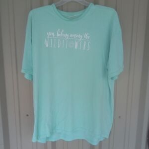 Women's You Belong Among the Wildflowers Seafoam Mint Green T Shirt Plus Size 2X